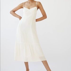 NWT Aritzia Wilfred Broadway Midi Dress in Light Birch